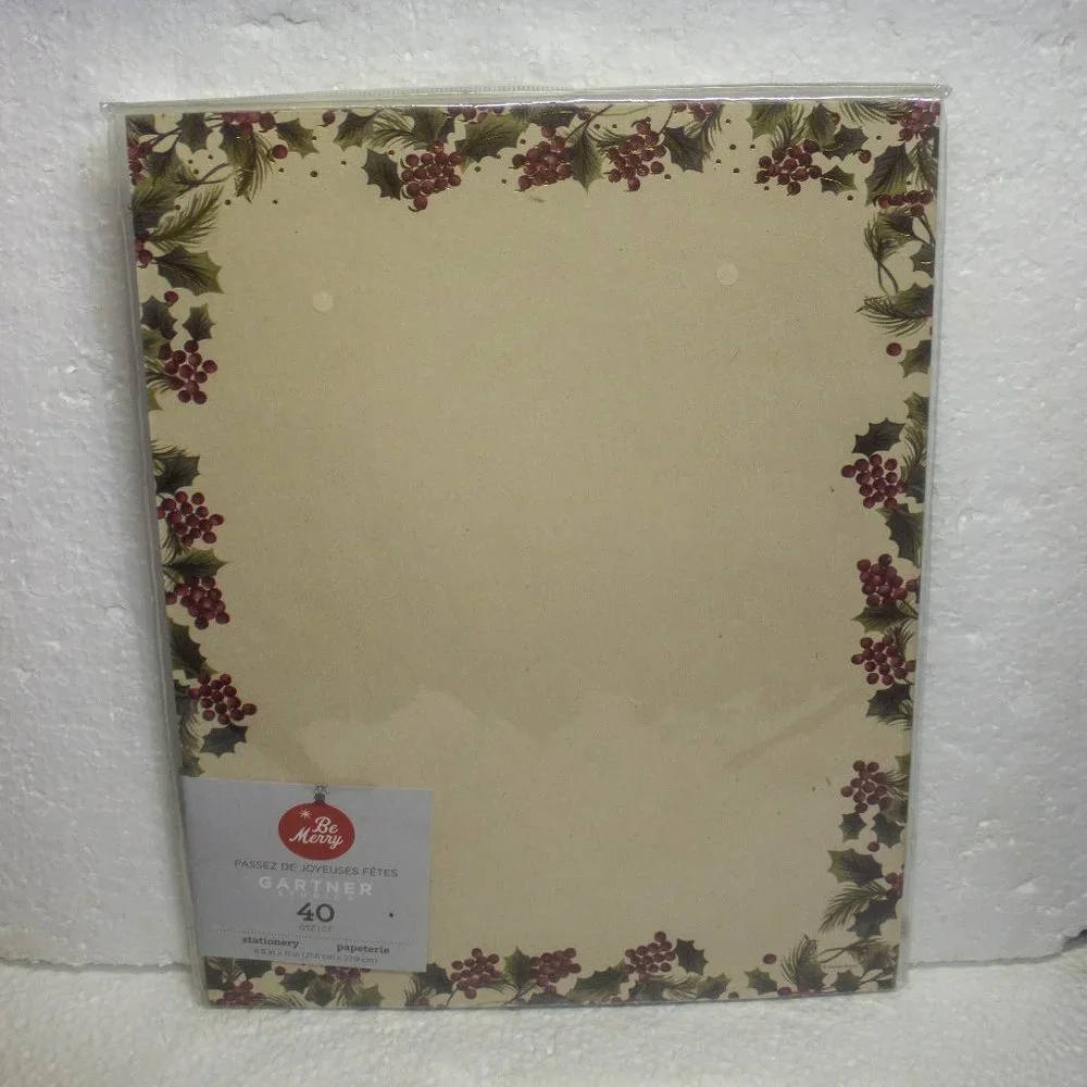 Gartner Studios Be Merry Holiday Stationery 40 Count Sheets
